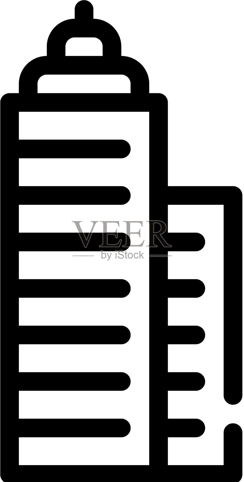 摩天大楼线条图标为黑色图标素材