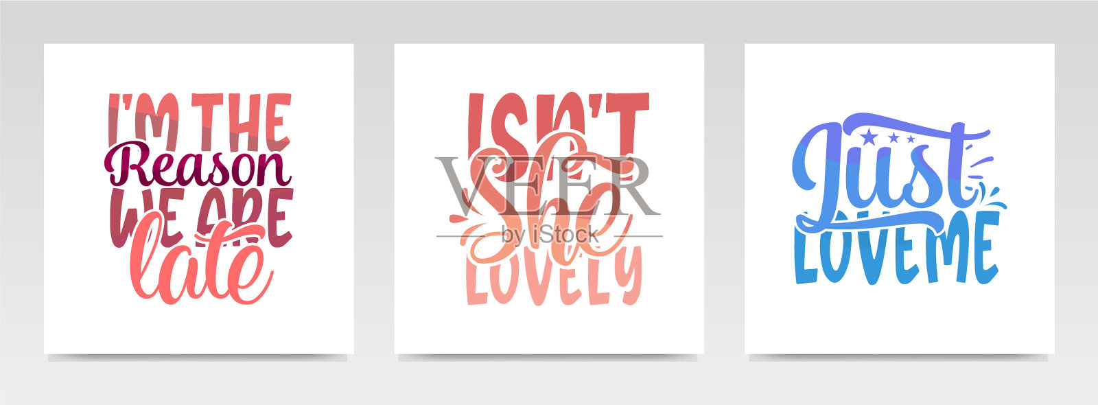 可爱的baquotes字母排印集插画图片素材