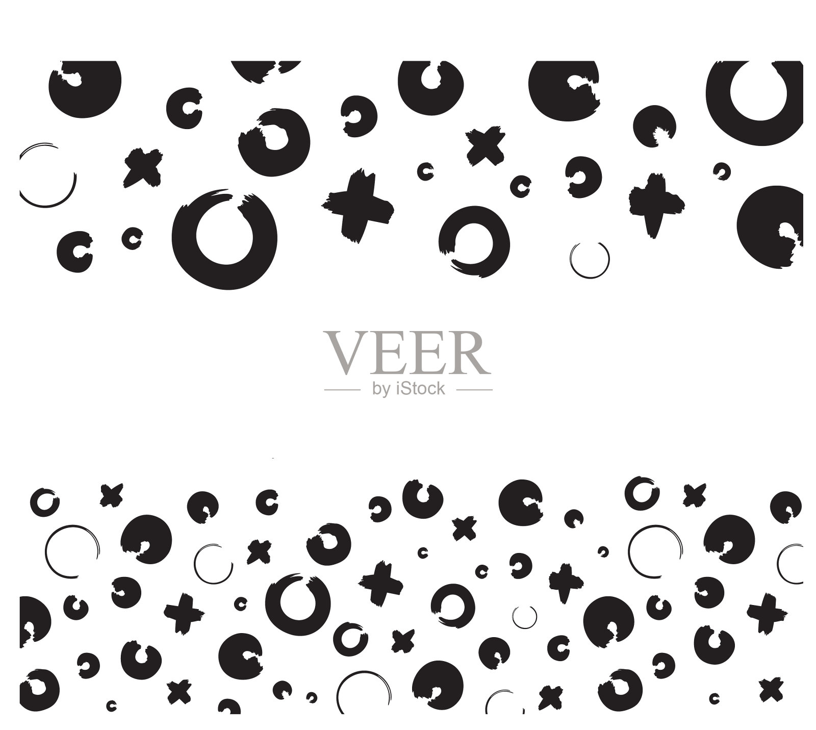 手绘十字和零符号背景插画图片素材