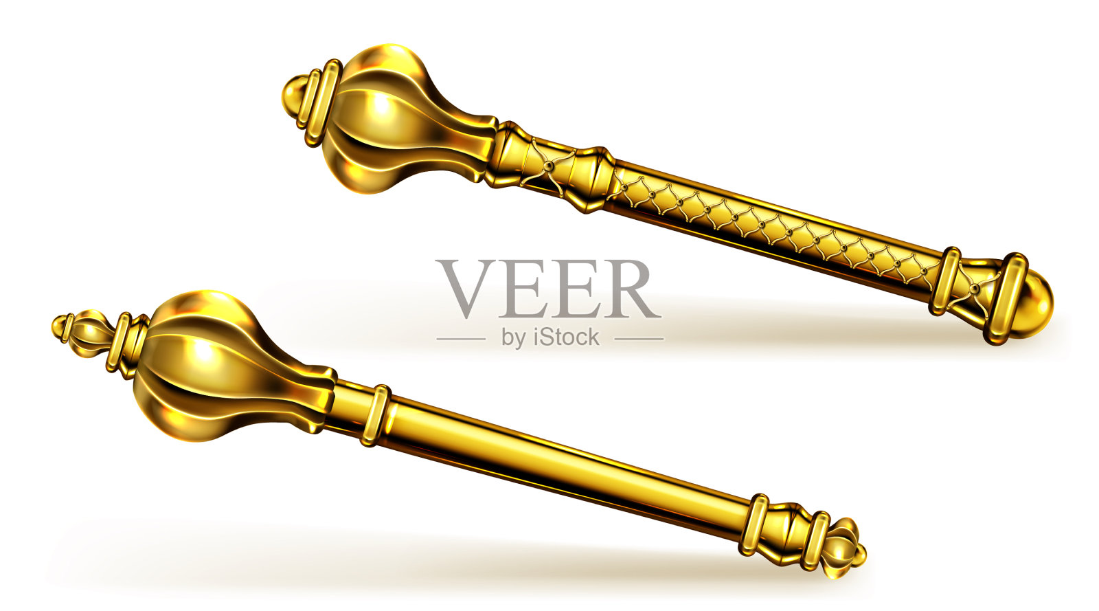 金权杖为国王或王后的皇家魔杖插画图片素材