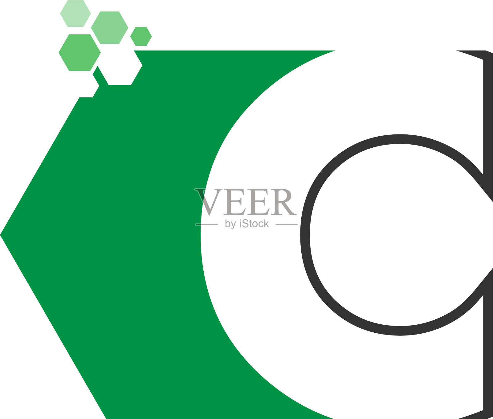 字母c上的六边形图标设计设计元素图片