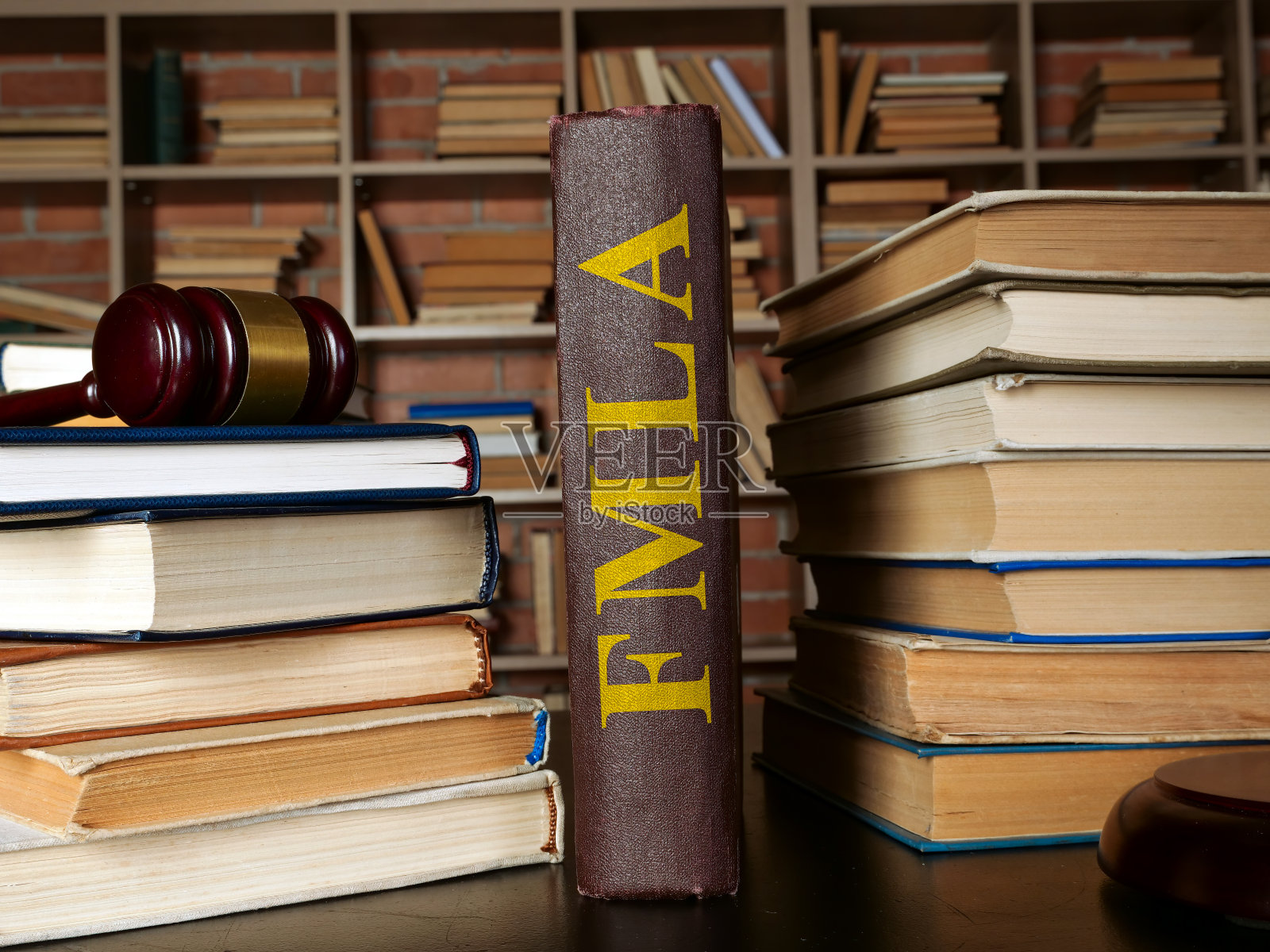 FMLA家庭和医疗休假法案和一大堆法律。照片摄影图片