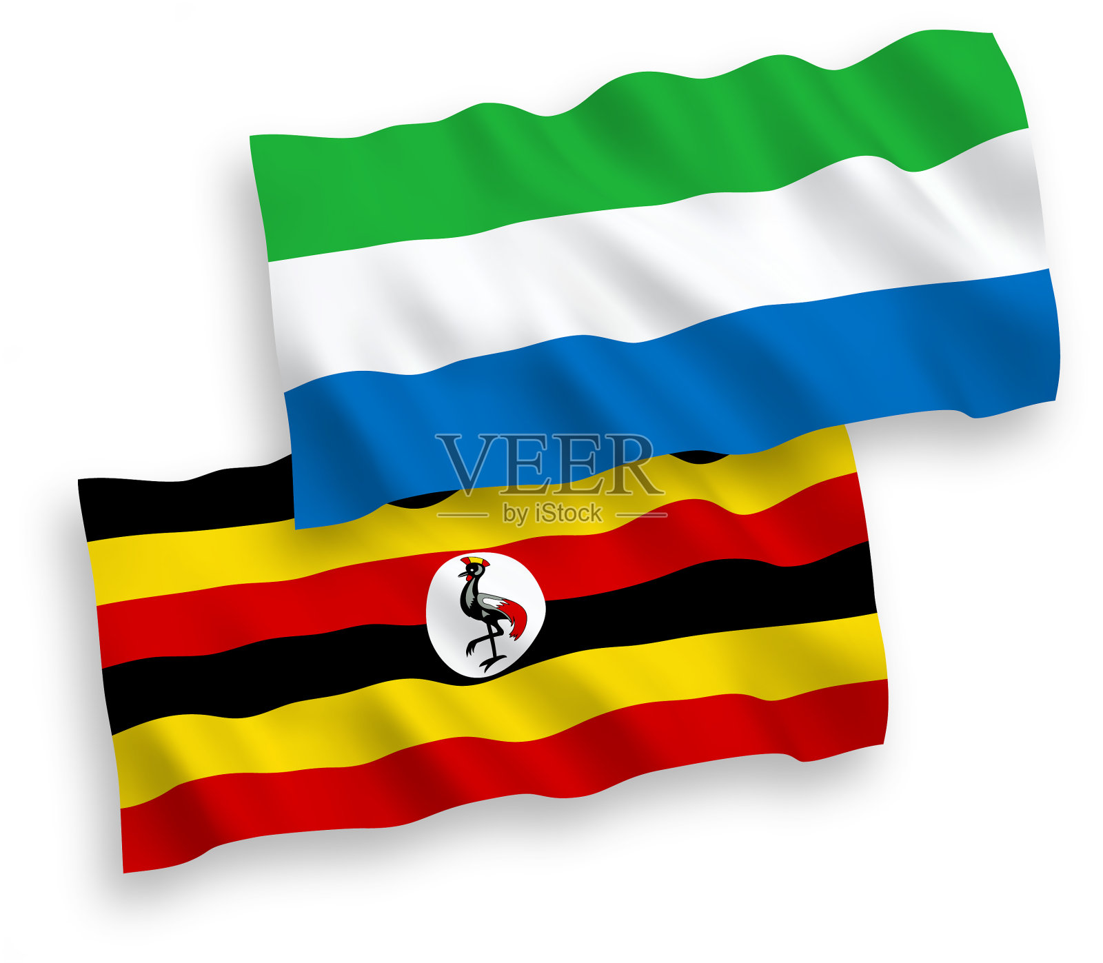 乌干达和塞拉利昂的国旗是白色的设计元素图片