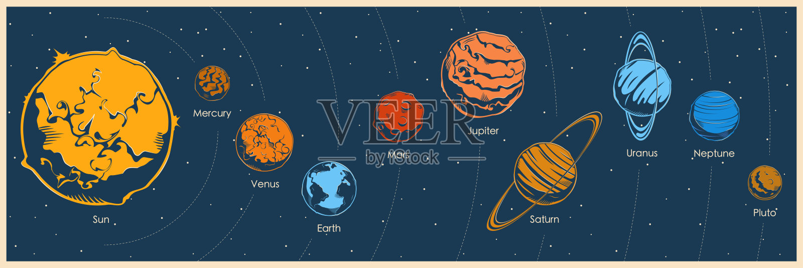 太阳系插画图片素材