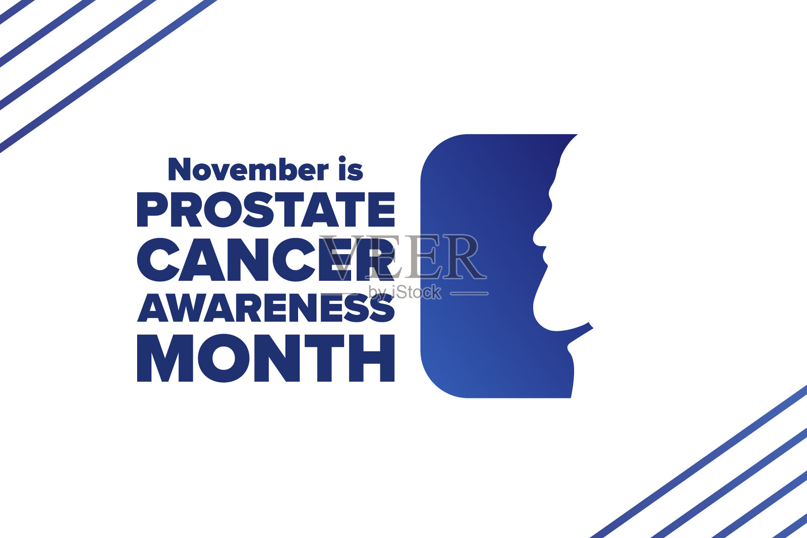 前列腺癌宣传月无剃须十一月插画图片素材