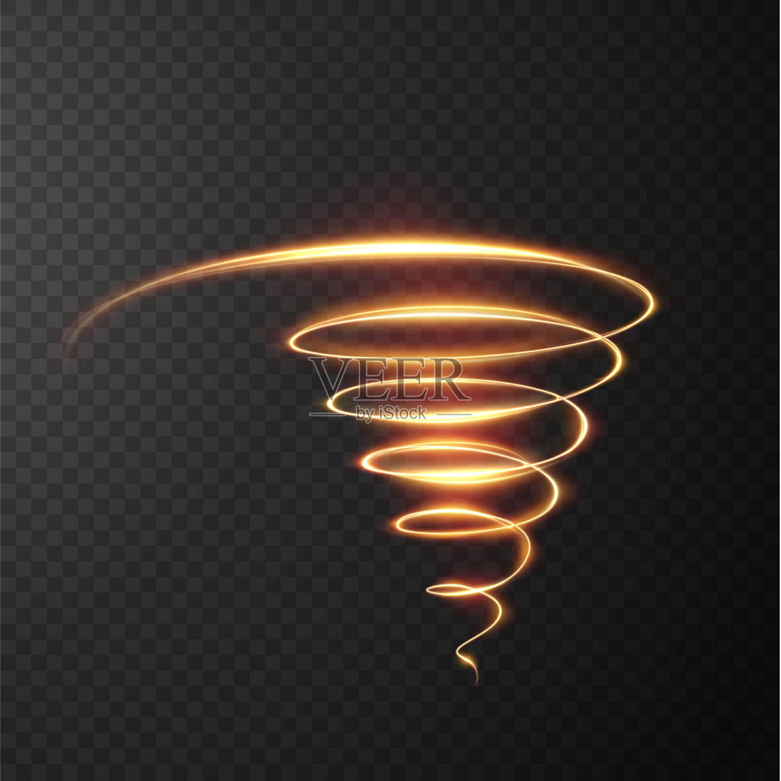 神奇闪闪发光的金色辉光效果设计元素图片