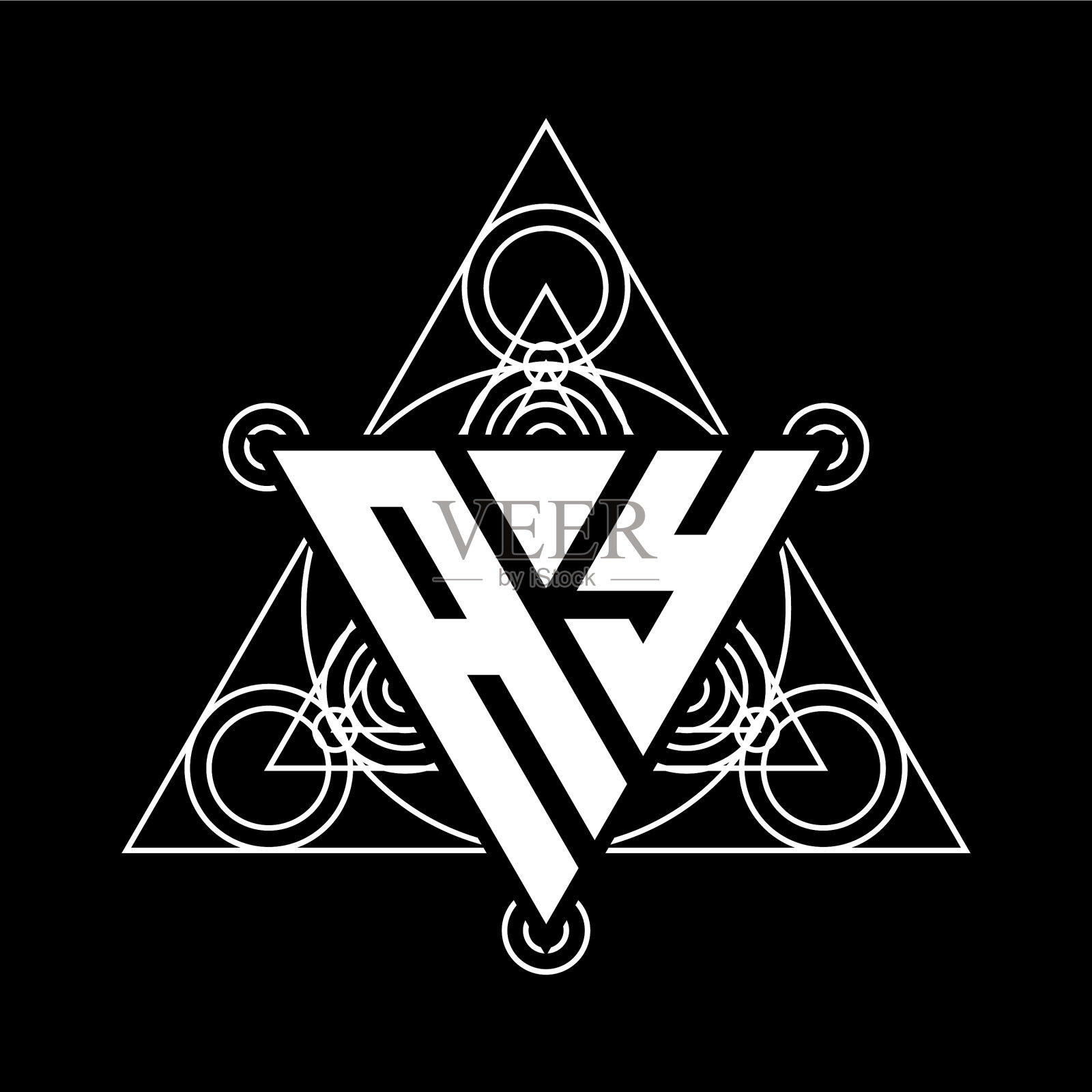 一个y字母标志与三角形形状插画图片素材