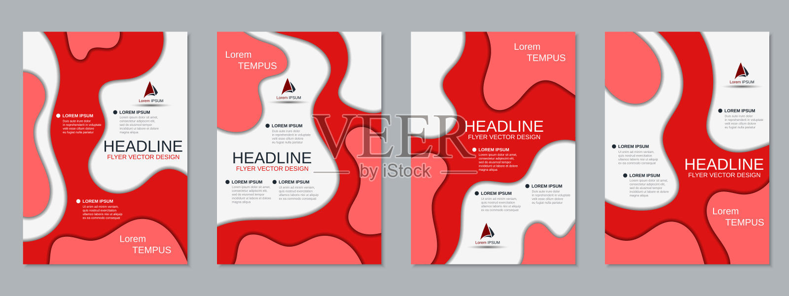 现代专业商务传单模板向量集设计模板素材