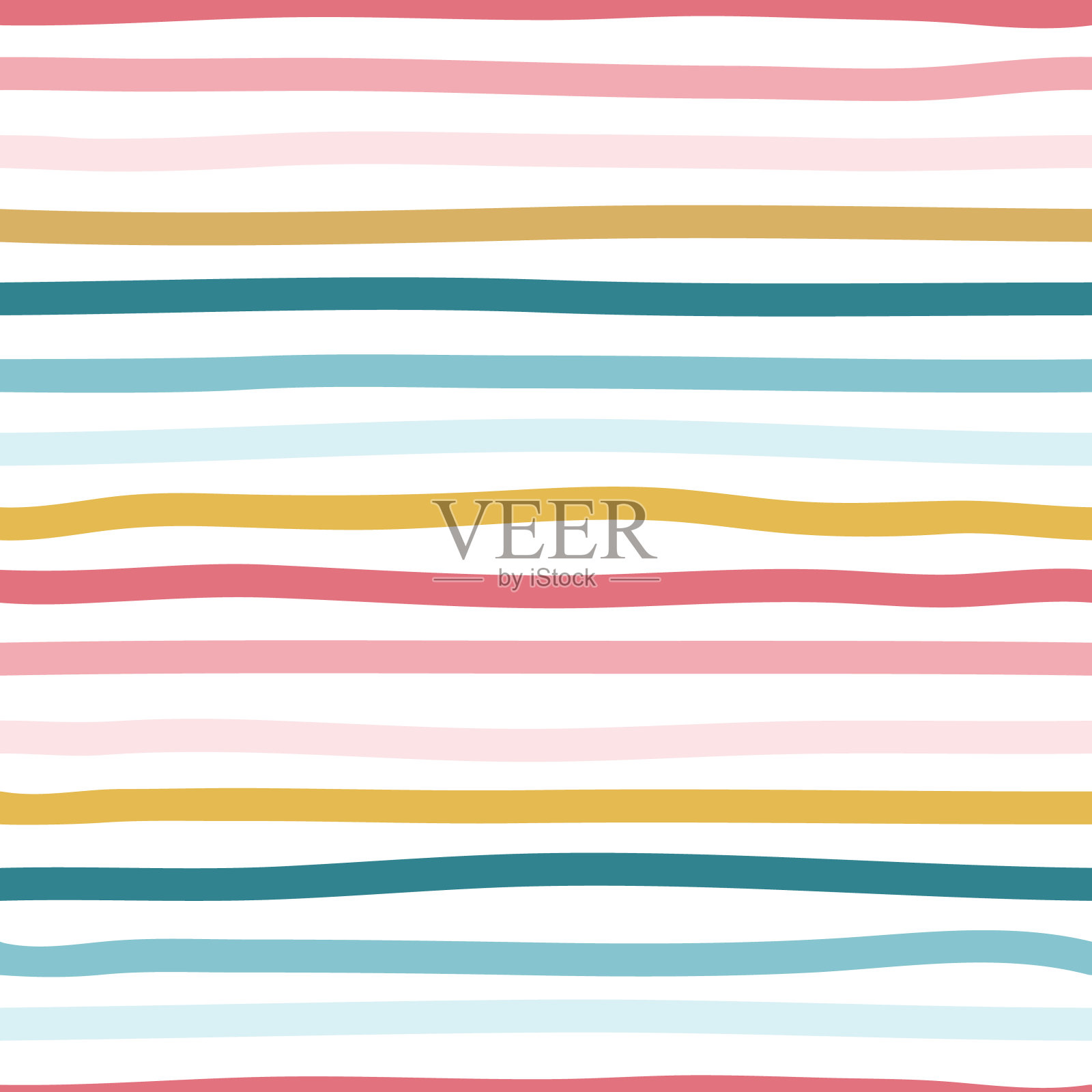 手绘彩虹条纹矢量无缝图案背景插画图片素材