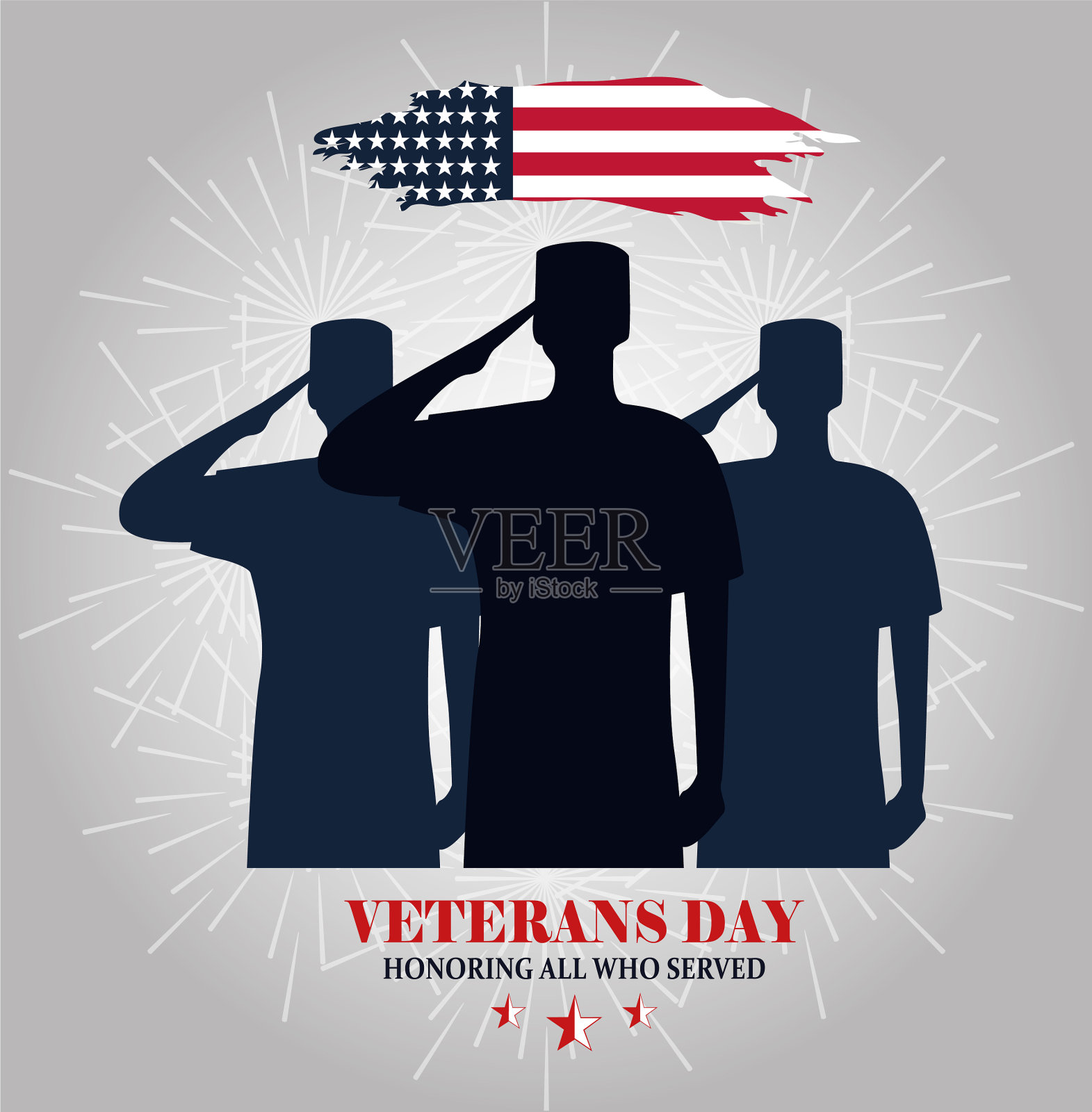 老兵节快乐，向所有服役的人致敬插画图片素材