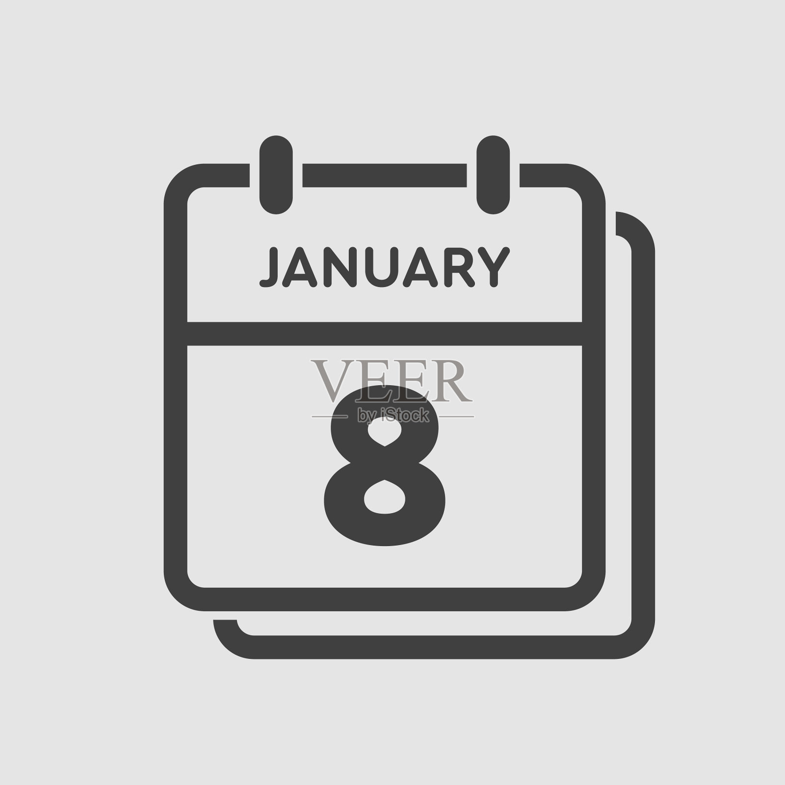 图标日日期8月1月模板日历页插画图片素材