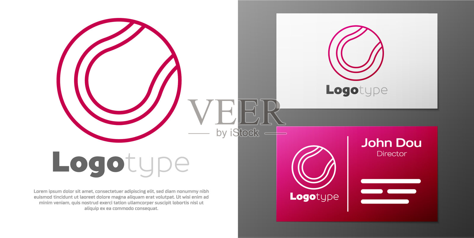 标志类型线网球图标孤立在白色插画图片素材