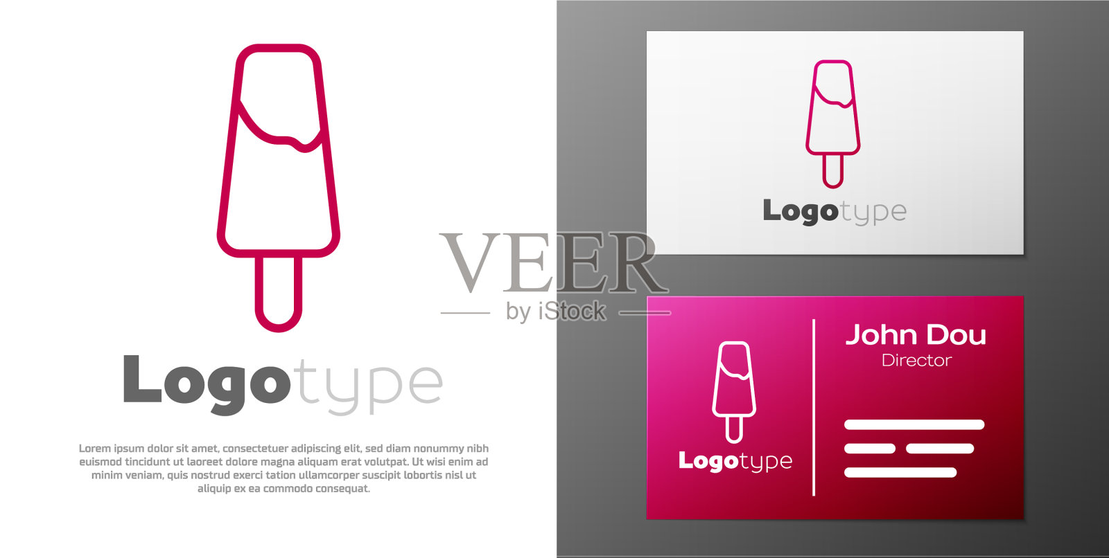 木棒上的冰棒冰淇淋插画图片素材