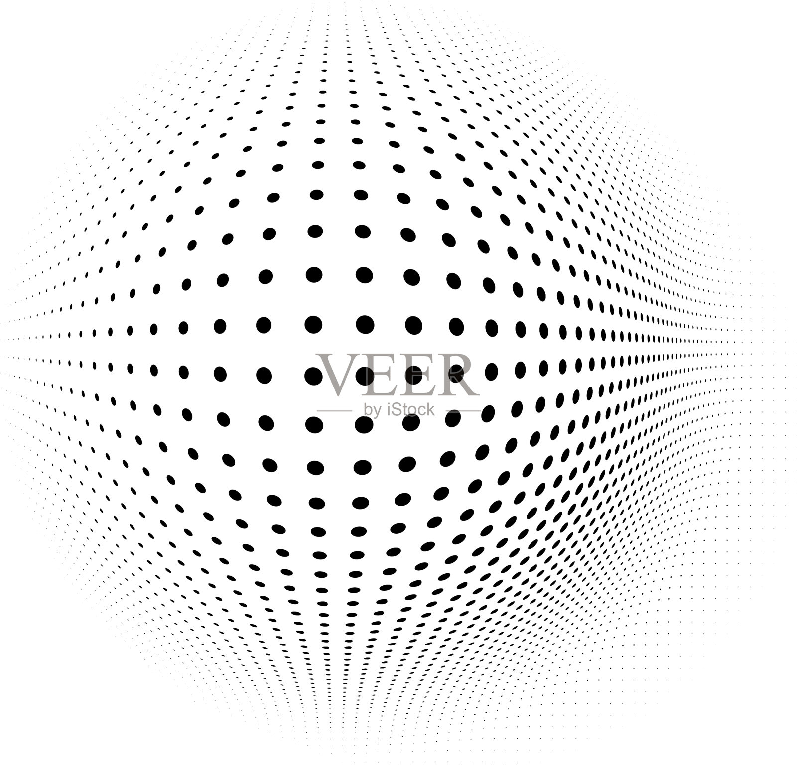 球面失真半色调点元圆球插画图片素材