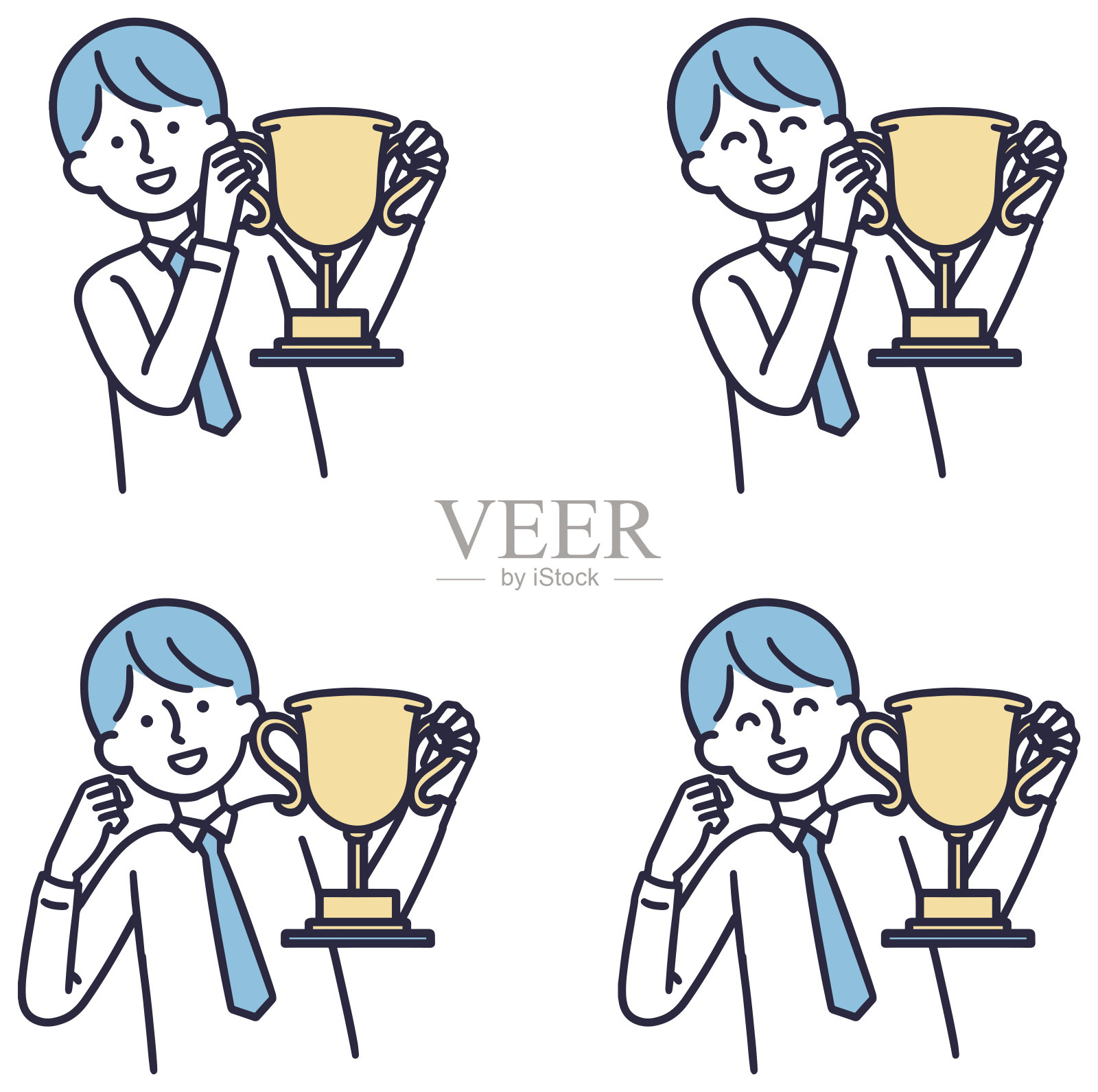 成功胜利男简单的例证插画图片素材