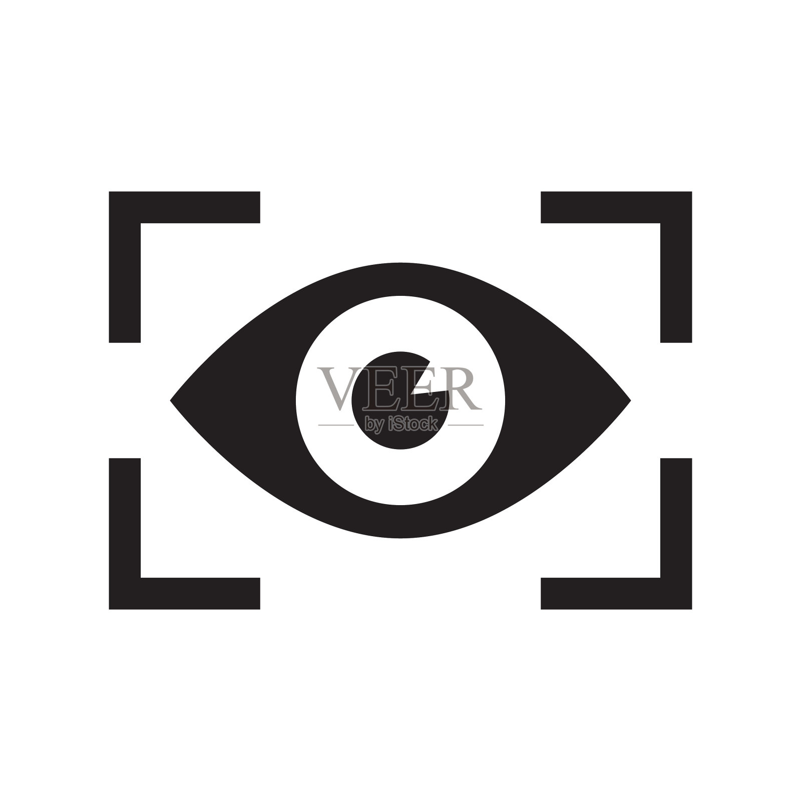 虹膜扫描生物识别图标素材