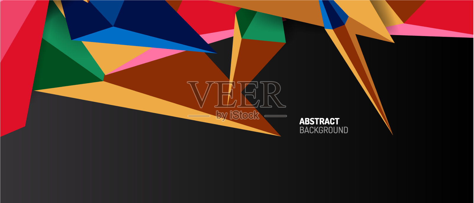 三维低聚抽象形状背景插画图片素材