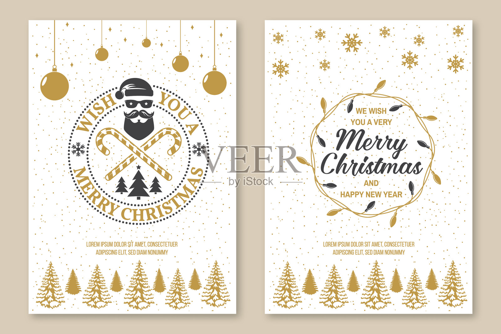 圣诞快乐，新年快乐的海报设计模板素材