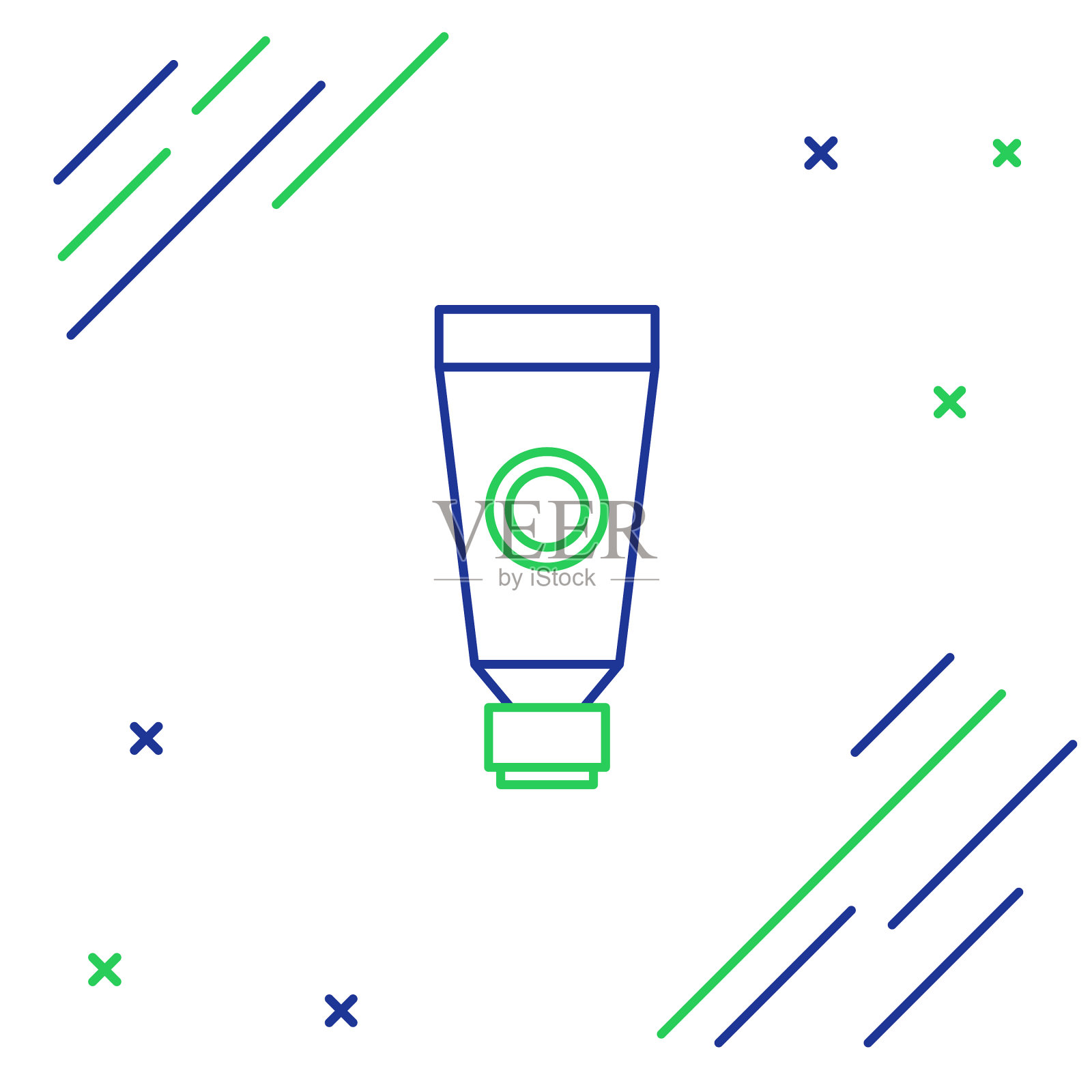 线霜或乳液化妆品管图标隔离插画图片素材