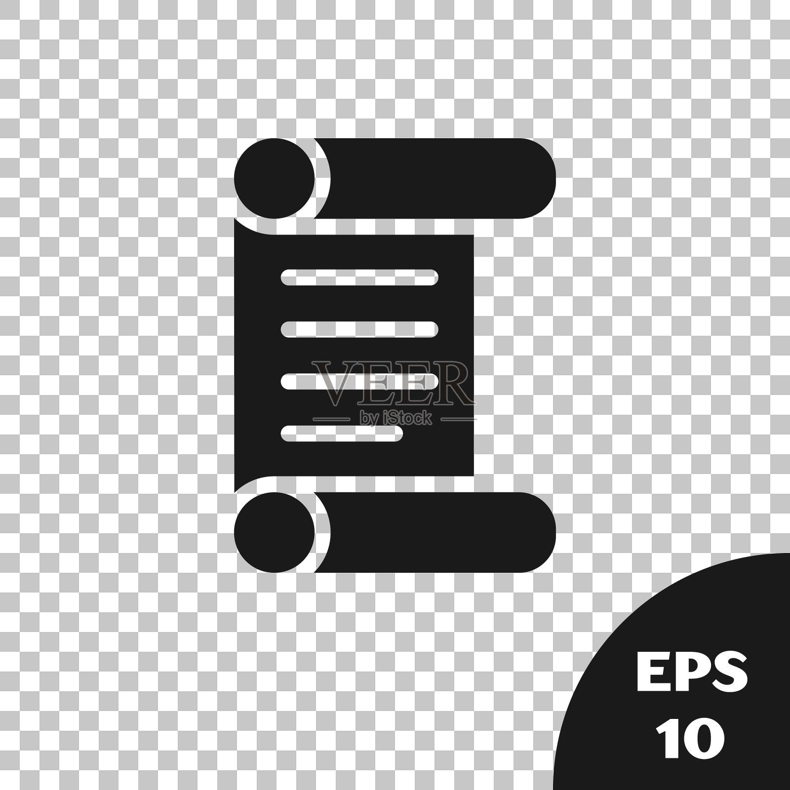 黑色法令纸羊皮纸卷轴图标图标图标素材