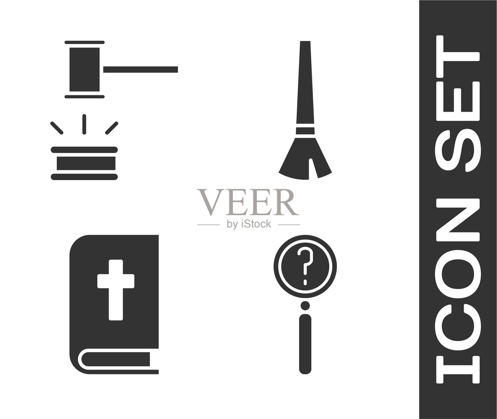 设置放大镜与搜索法官的木槌图标素材