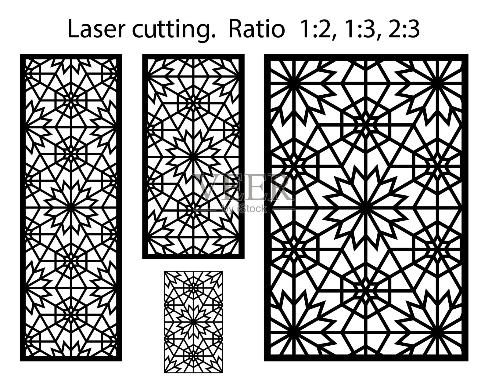 用于等离子切割的激光图案CNC模板插画图片素材