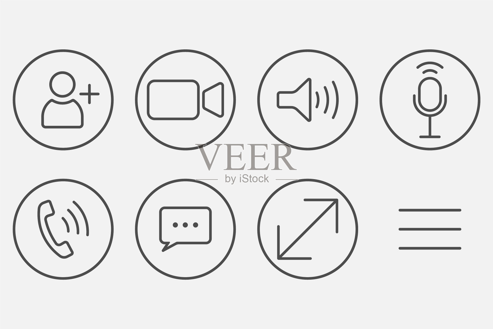 视频CAL图标设置隔离在白色背景图标素材