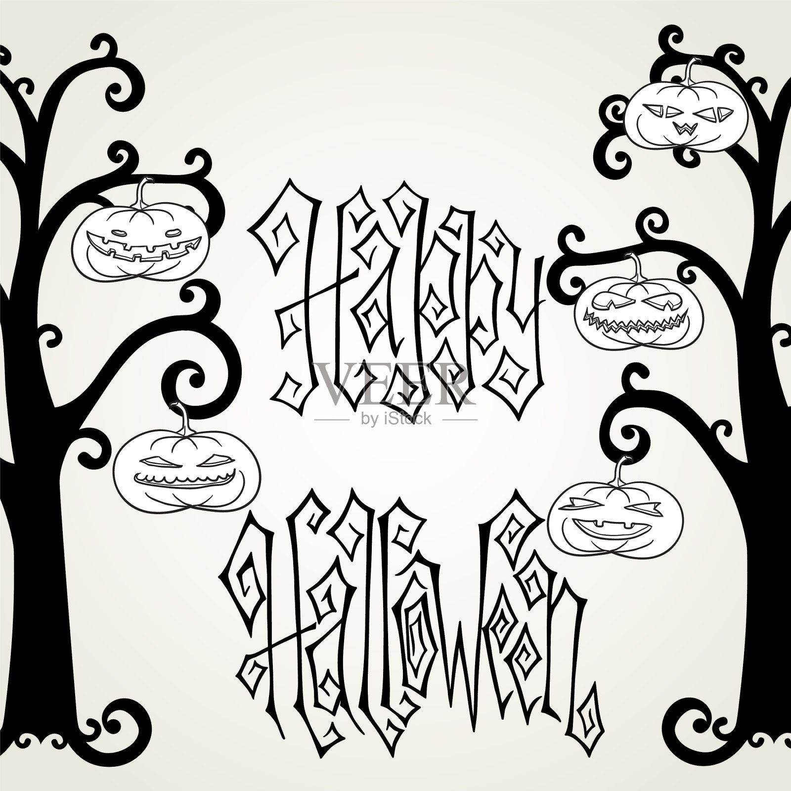 万圣节的贺卡插画图片素材