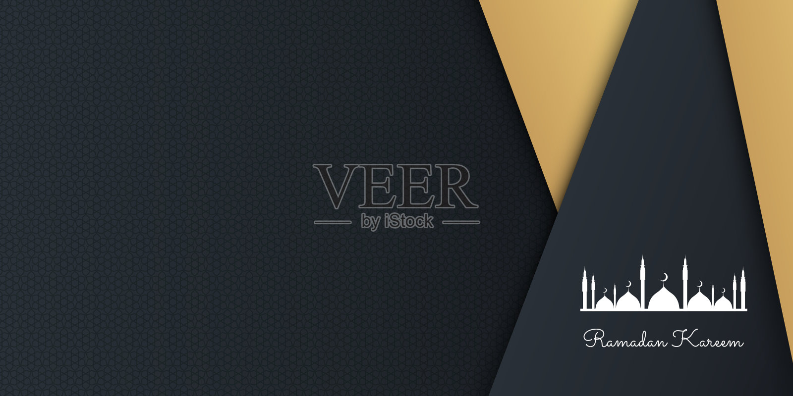 斋月贾巴尔。金色的月亮和抽象的奢侈伊斯兰元素背景插画图片素材