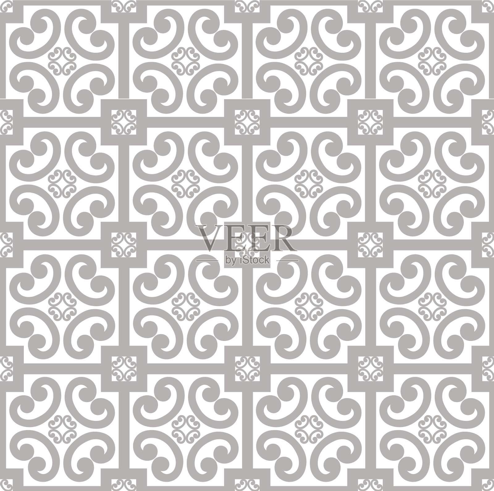 抽象花卉亚洲装饰无缝几何插画图片素材