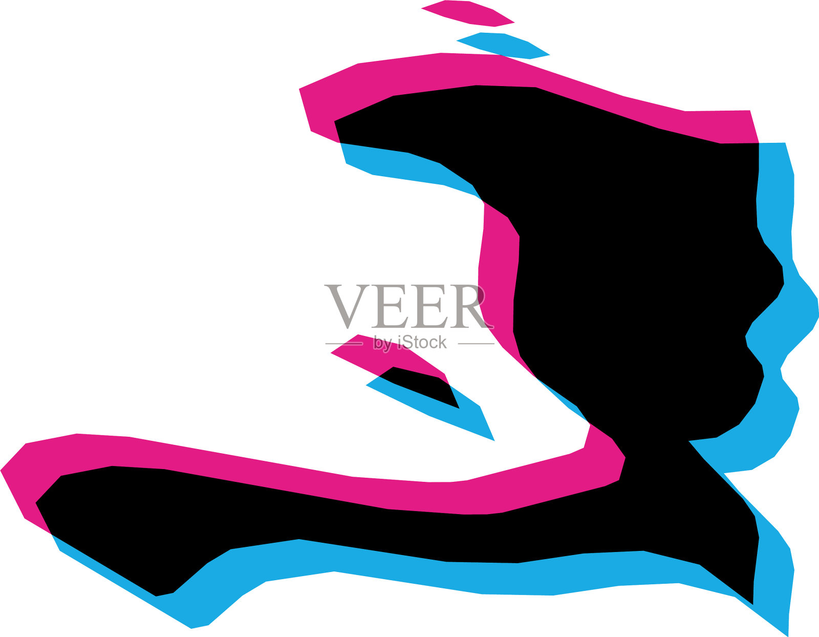 海地国家轮廓插画图片素材