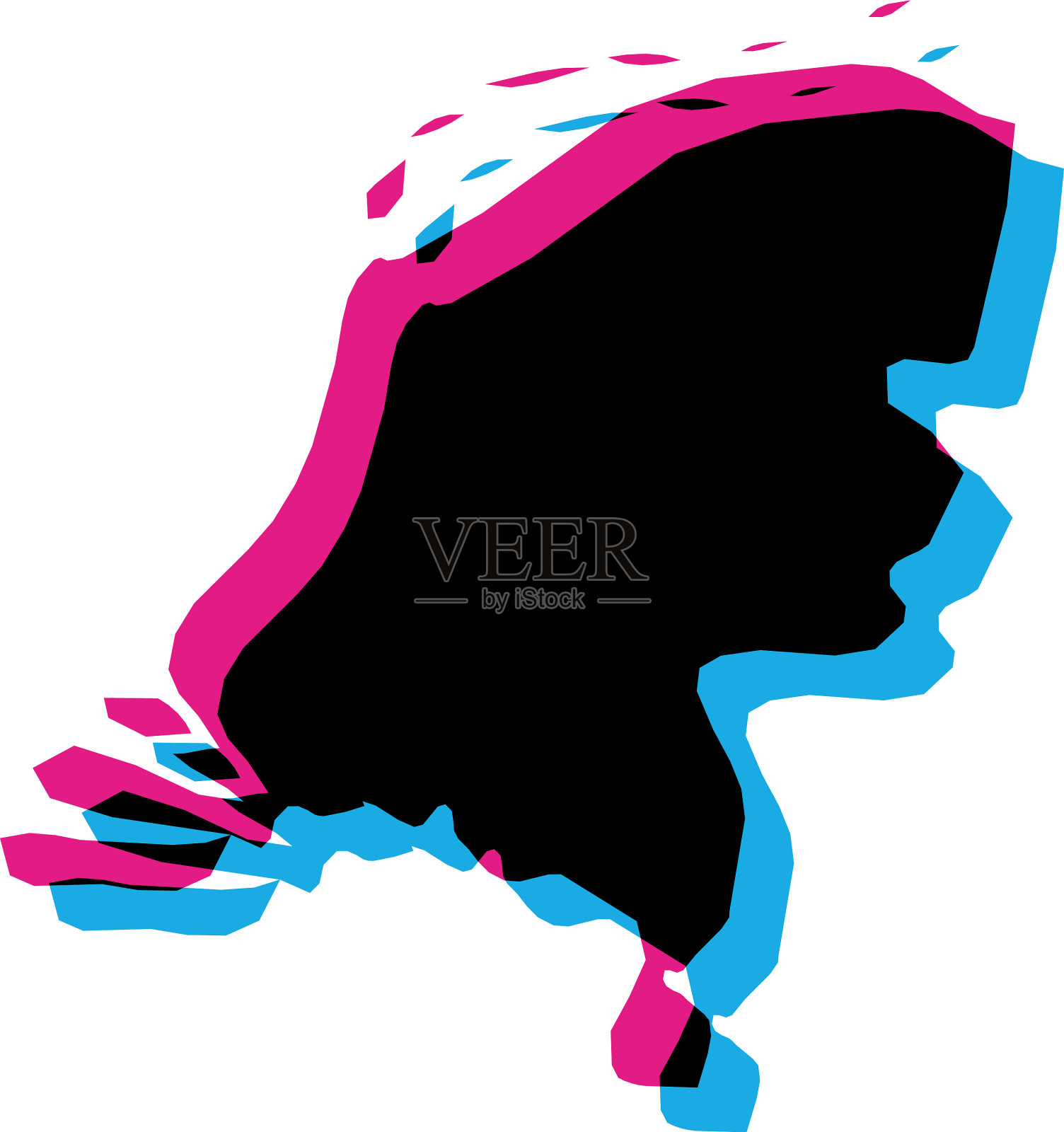 荷兰国家剪影插画图片素材