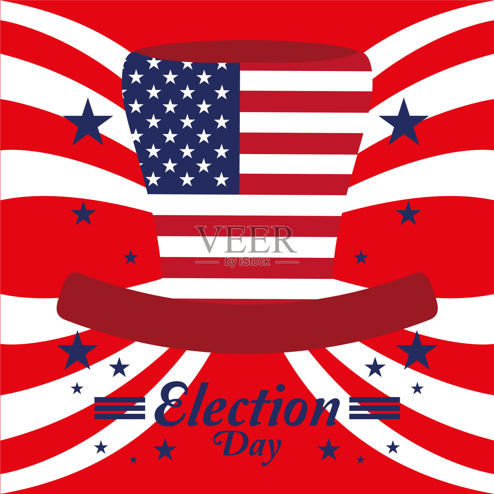 选举当天的海报插画图片素材
