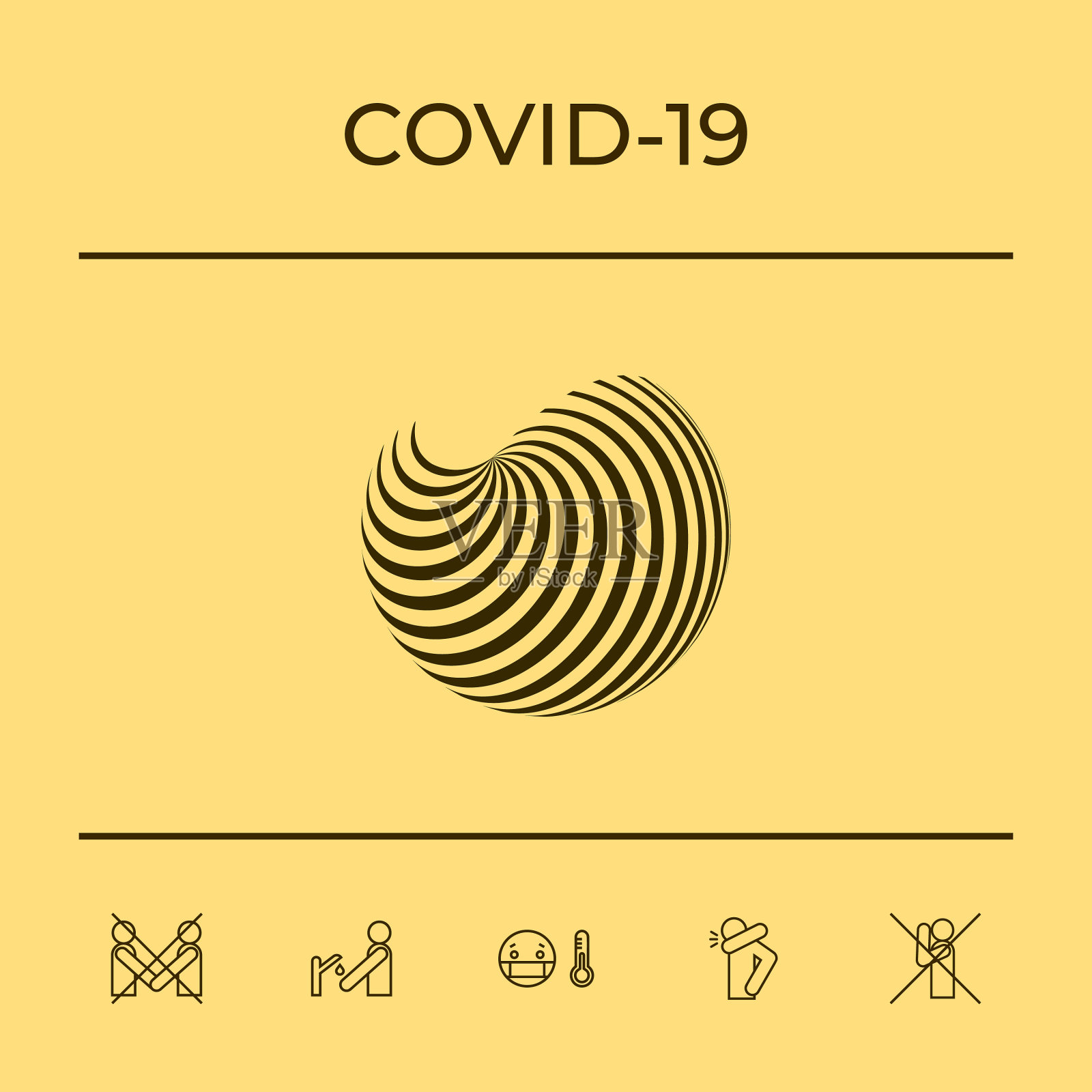 地球标志设计用优雅的条纹图形插画图片素材