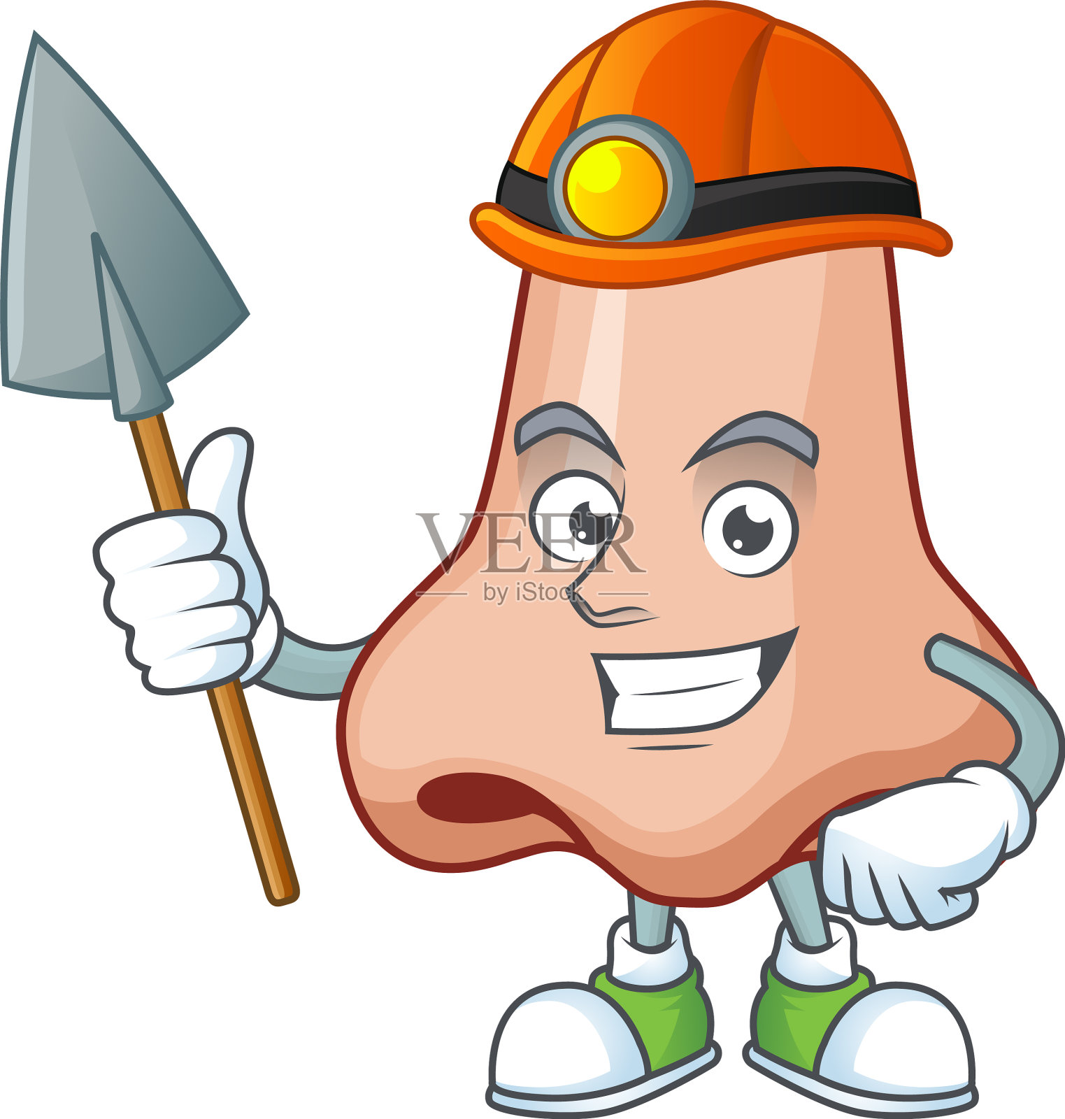 卡通人物设计鼻子工作的矿工设计元素图片