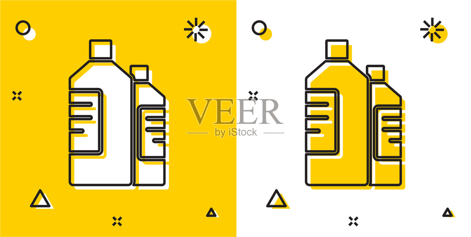 用于洗衣粉的黑色塑料瓶插画图片素材