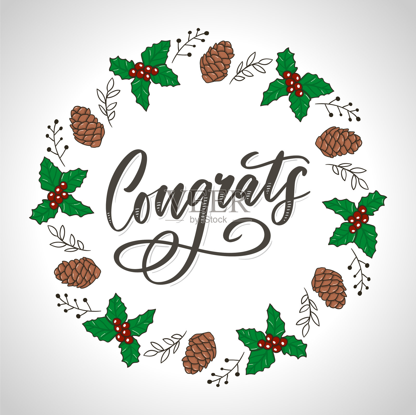 祝贺你，祝贺你的卡片插画图片素材