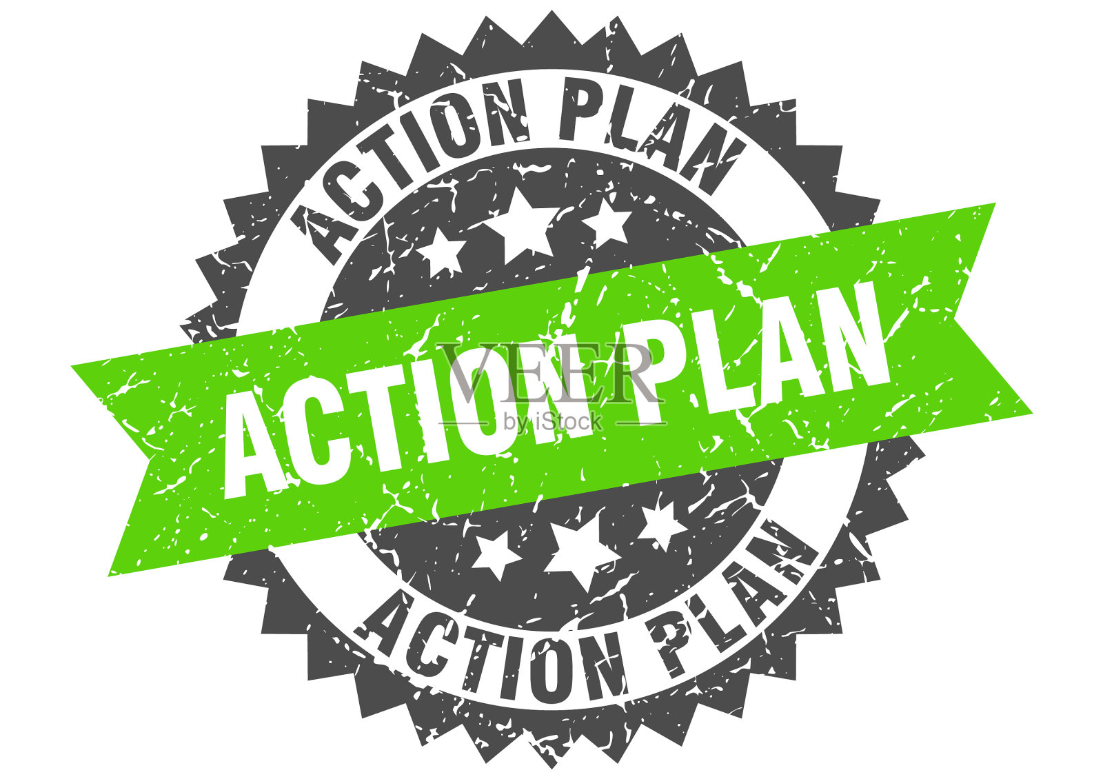 行动计划stamp grunge round sign with ribbon插画图片素材