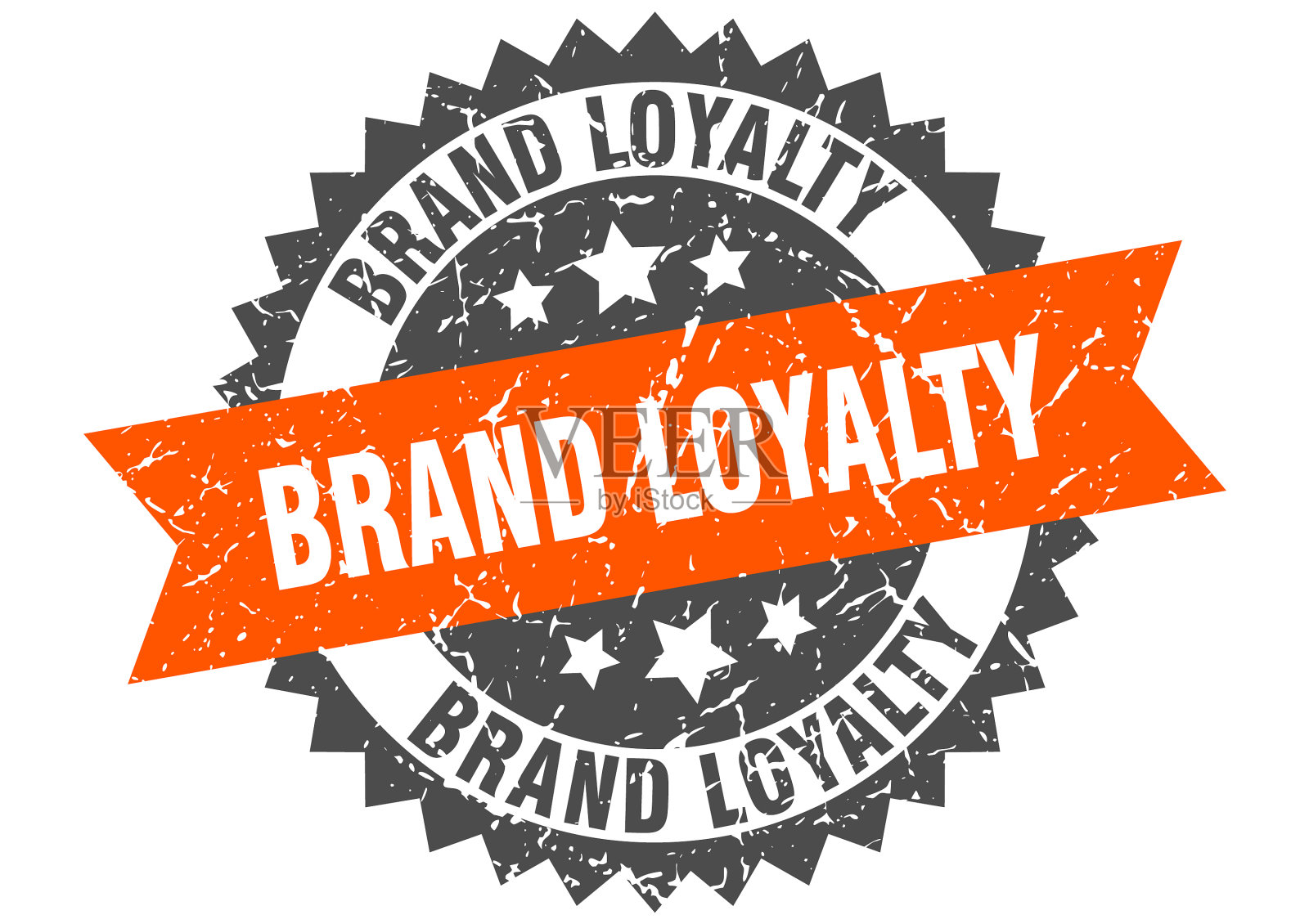 品牌忠诚邮票垃圾圆形标志与缎带插画图片素材