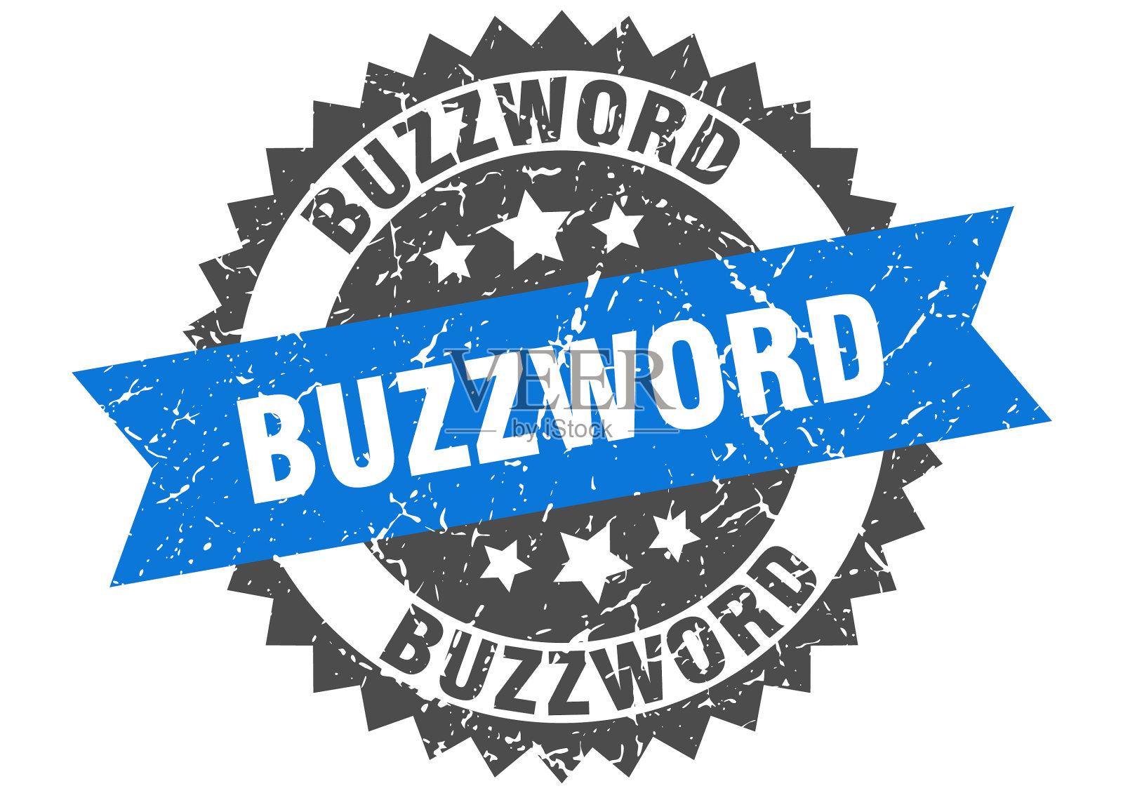 流行语邮票垃圾圆形标志与缎带设计元素图片