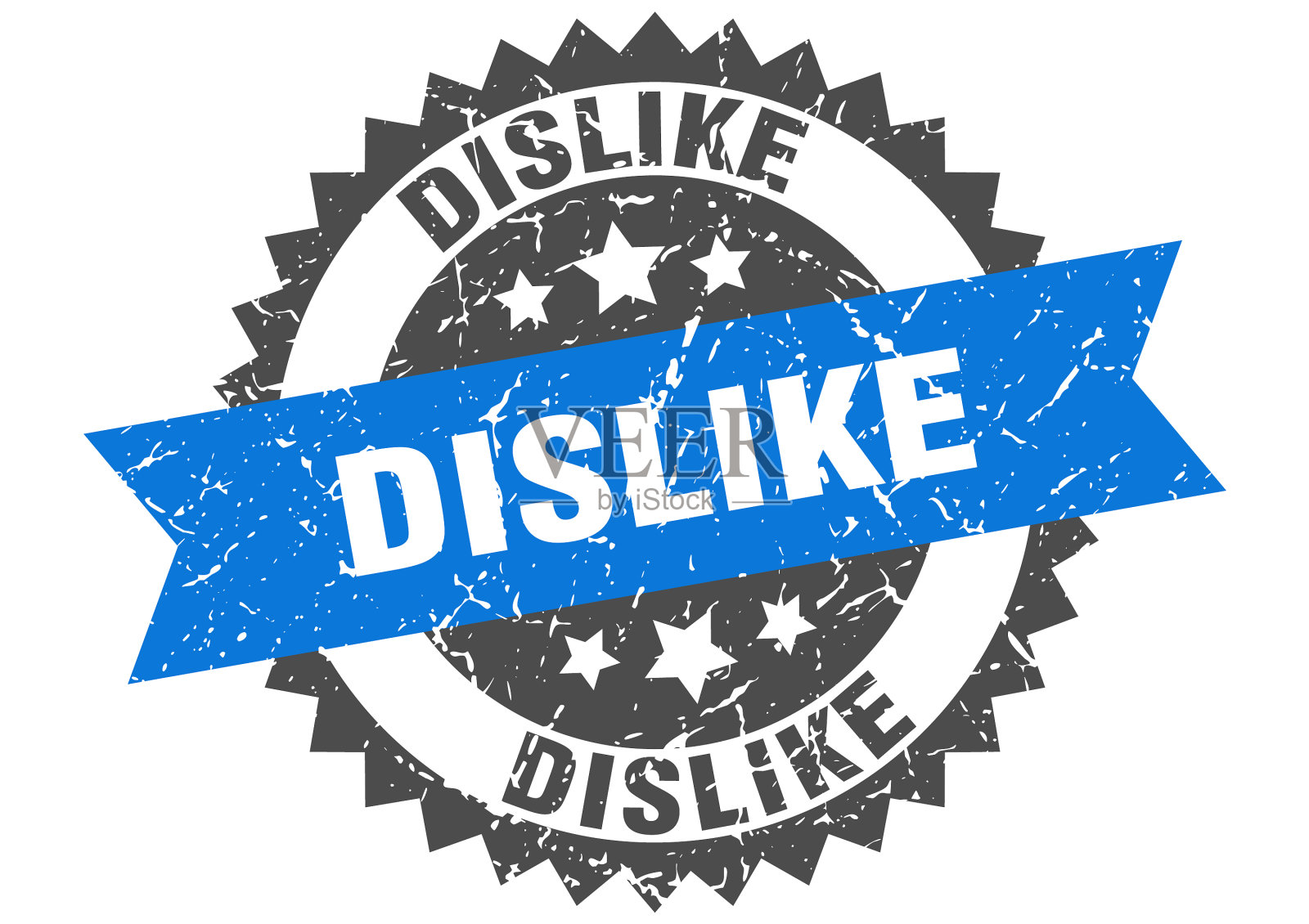 不喜欢带有缎带的邮票垃圾圆形标志插画图片素材