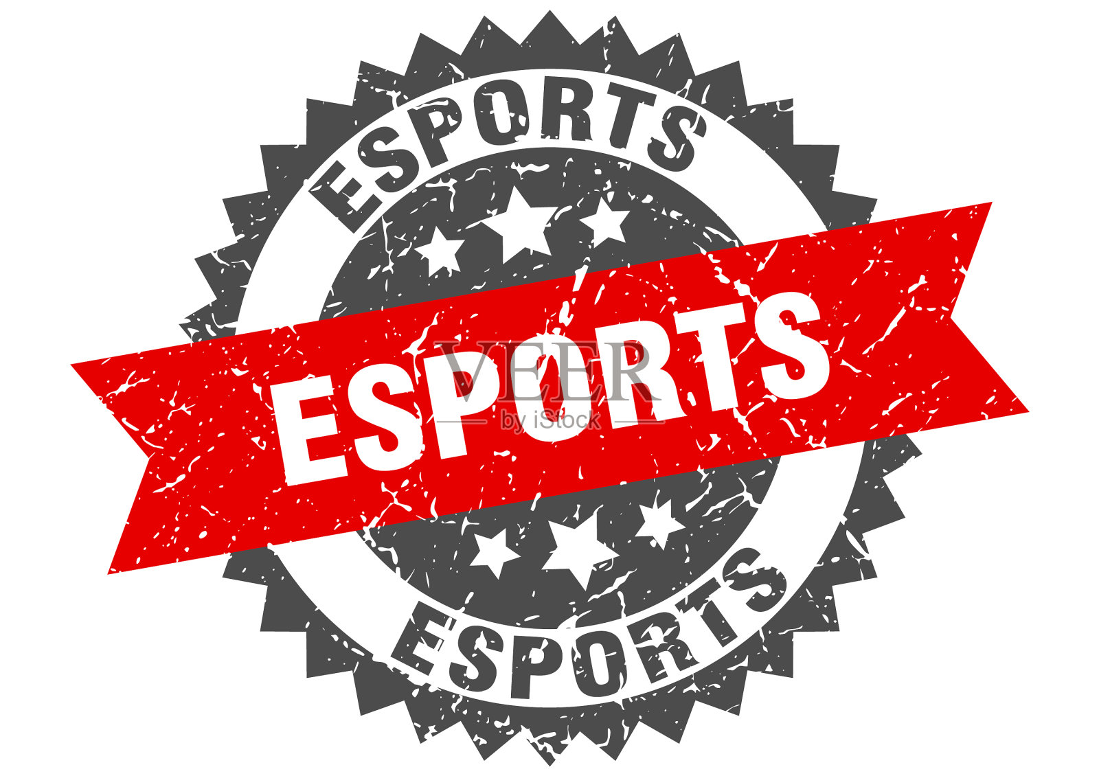 电子竞技用缎带标记了垃圾圆形标志插画图片素材