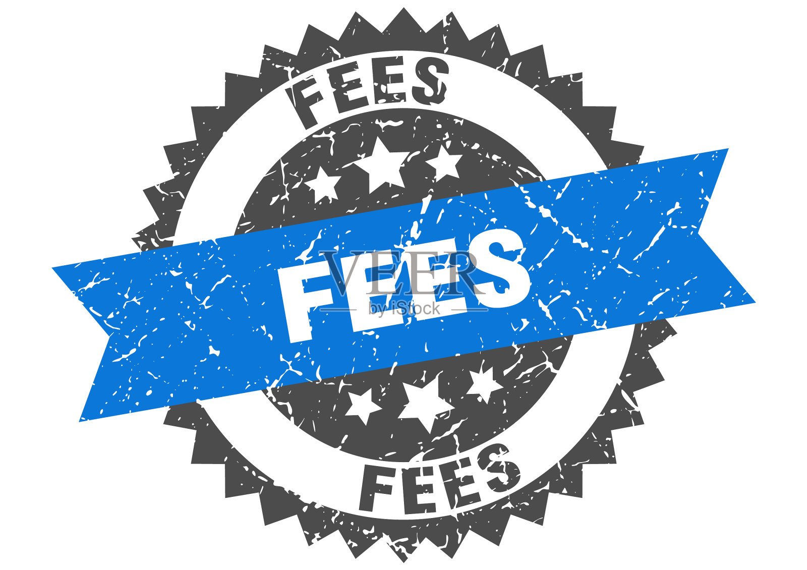 费用用缎带印着垃圾圆形标志插画图片素材