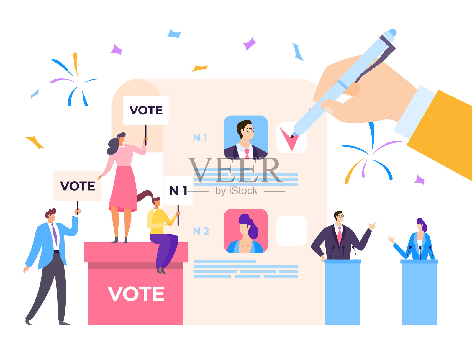 竞选总统设计元素图片