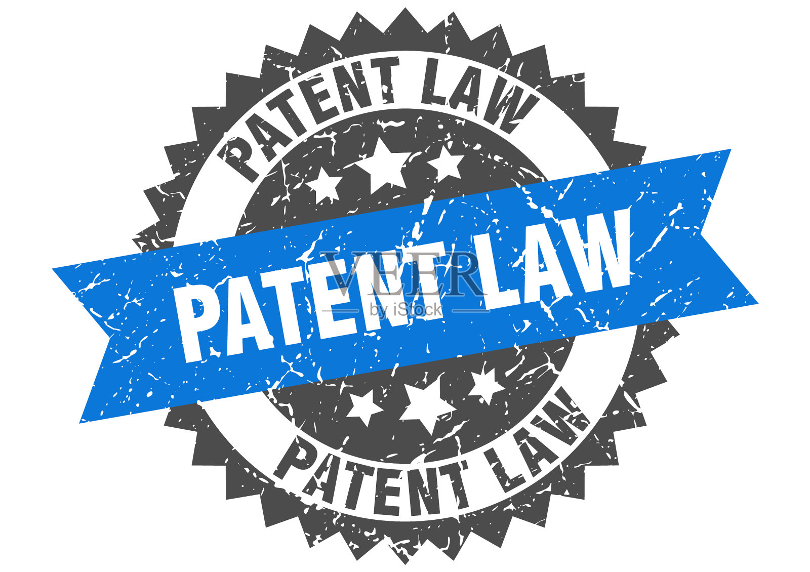 专利法用缎带印垃圾圆形标志插画图片素材