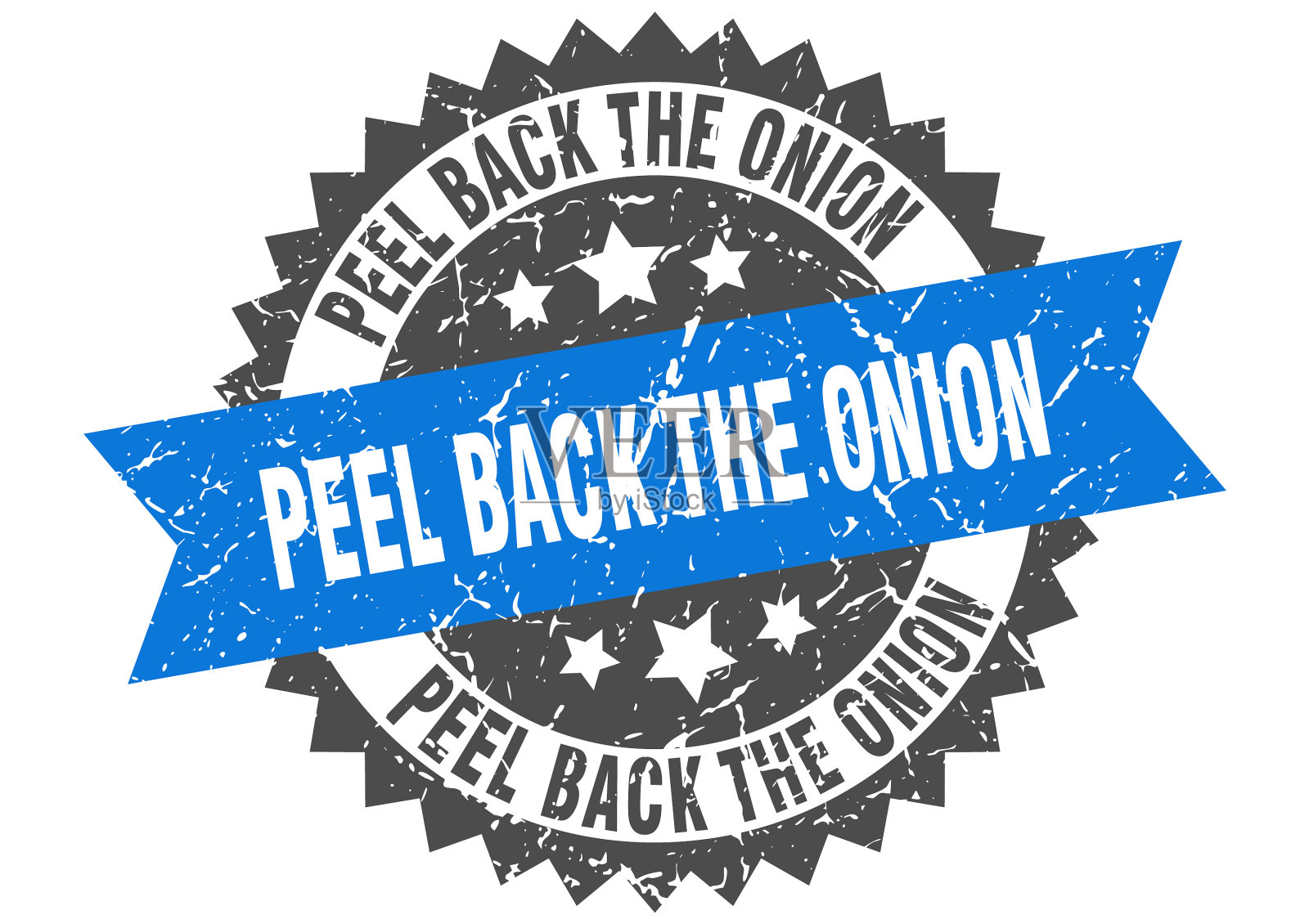 剥开洋葱邮票垃圾圆签用插画图片素材