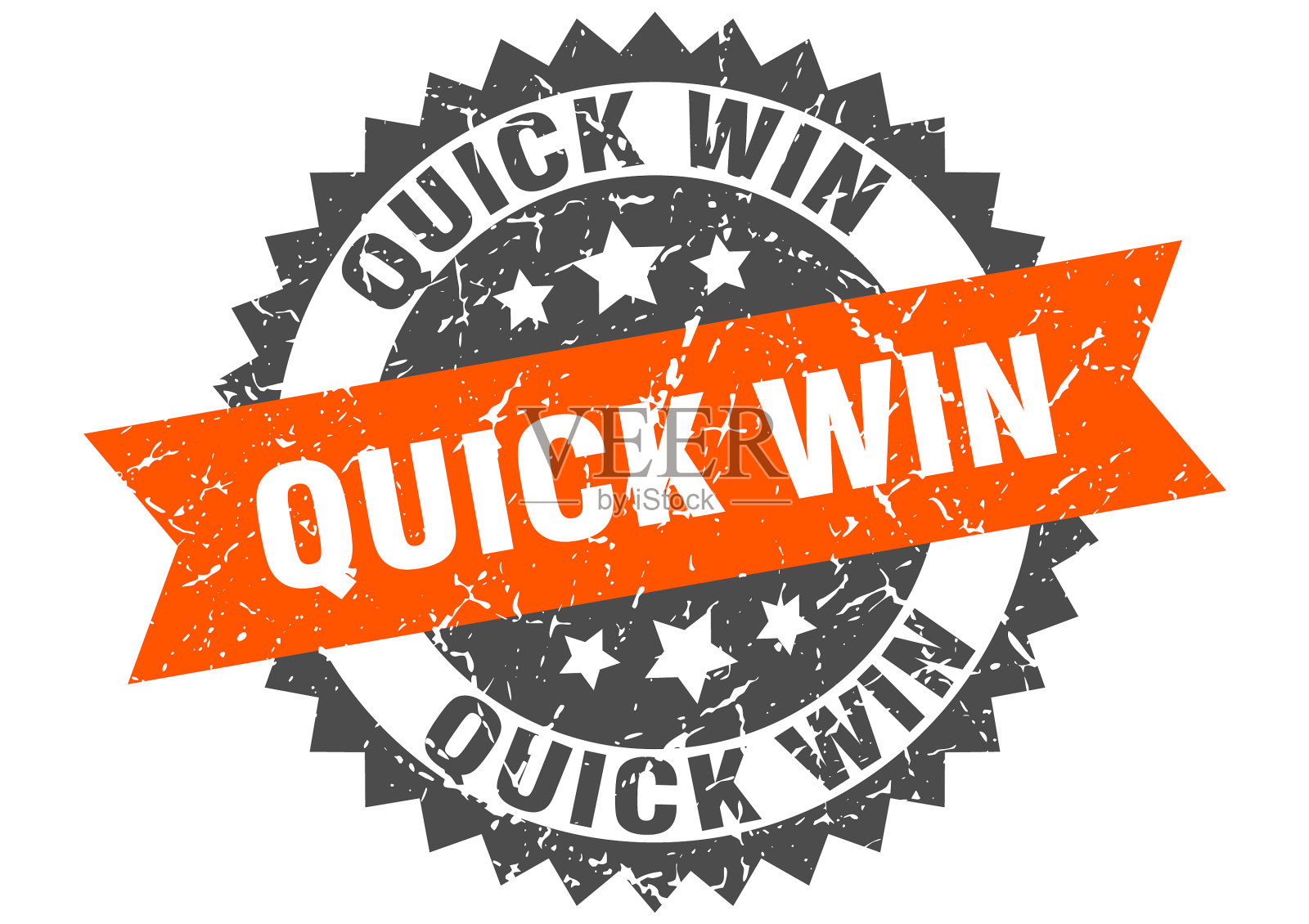 快赢邮票grunge圆形标志与缎带插画图片素材