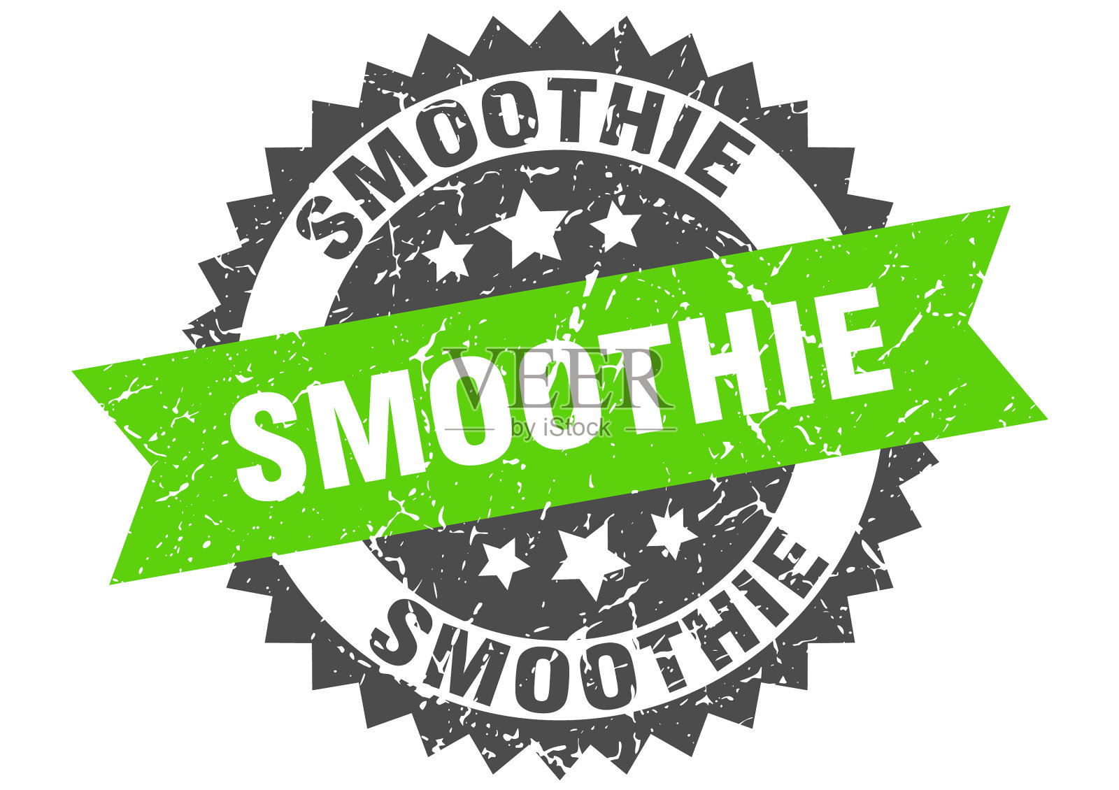 Smoothie邮票grunge圆形标志与缎带插画图片素材