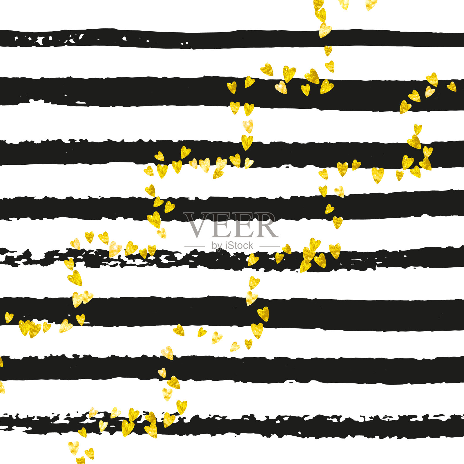 闪闪发光的邀请。黄色的时尚卡。黑色的插画图片素材