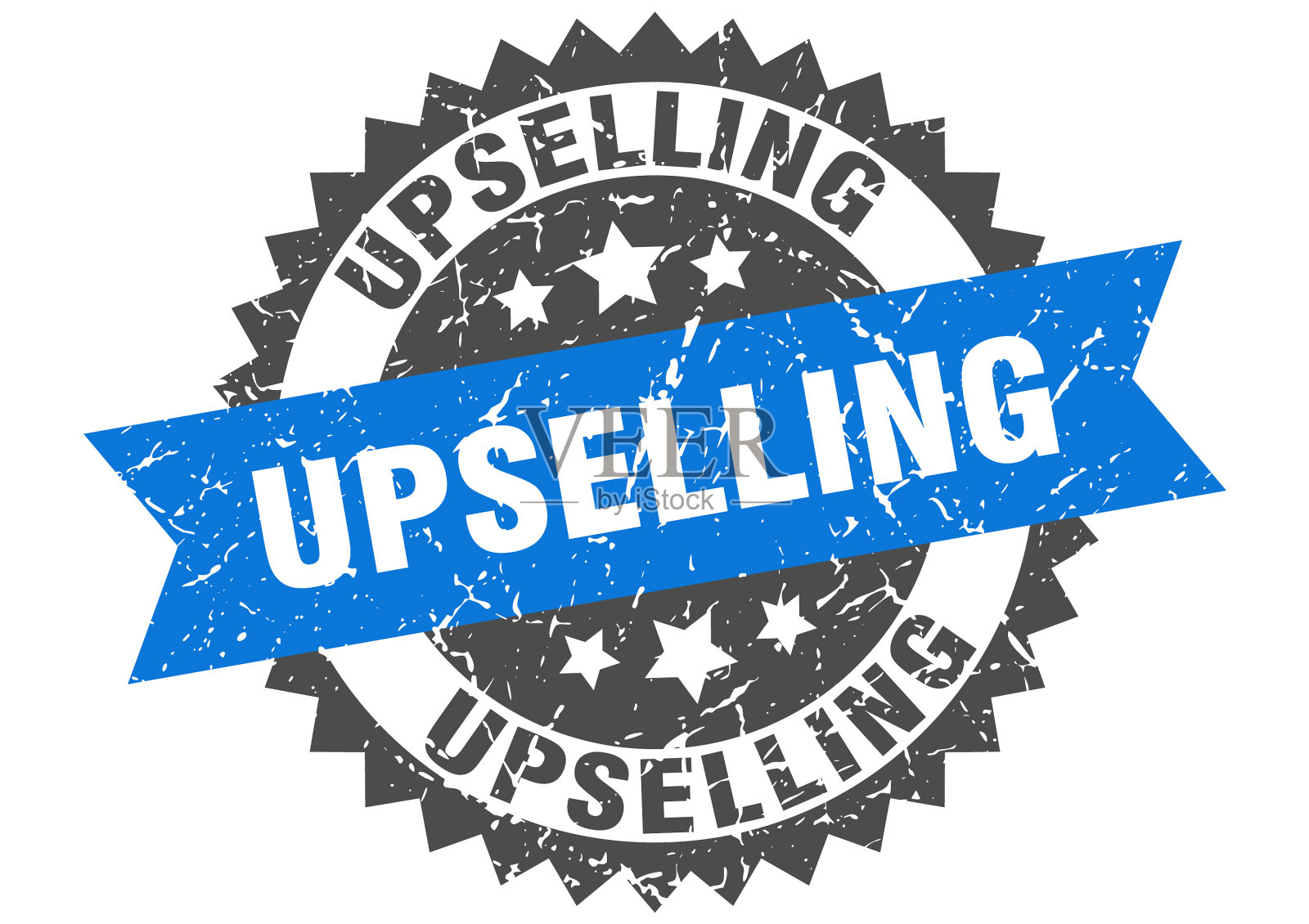 推销邮票垃圾圆形标志与缎带设计元素图片